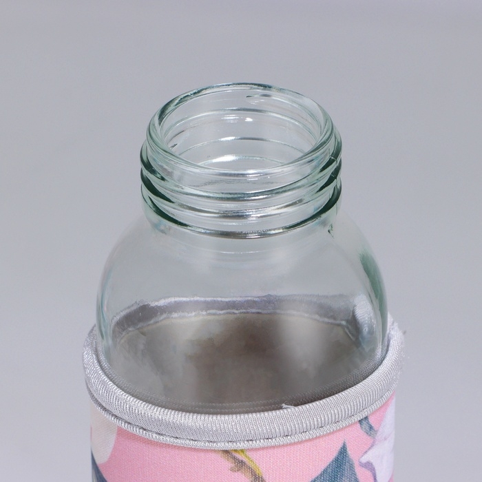 Бутылка стекло в чехле «Цветы», 350 мл Бутылка стекло в чехле «Цветы», 350 мл