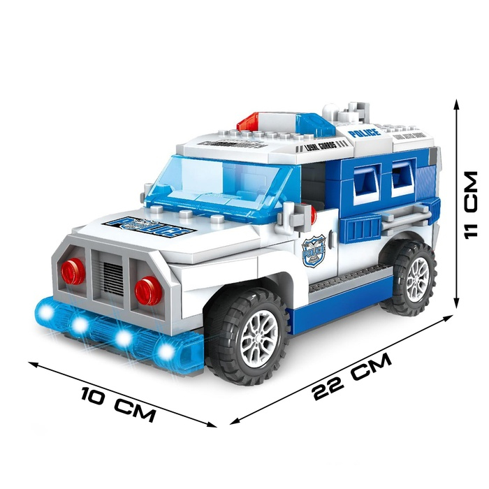 Конструктор блочный «Полицейский джип», световые и звуковые эффекты, ездит, 72 детали Конструктор блочный «Полицейский джип», световые и звуковые эффекты, ездит, 72 детали