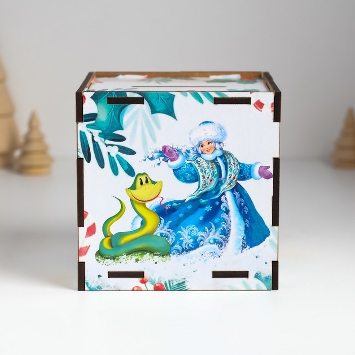 Копилка куб  Копилка куб "Змея. Пусть мечты сбываются" 10х10х10 см