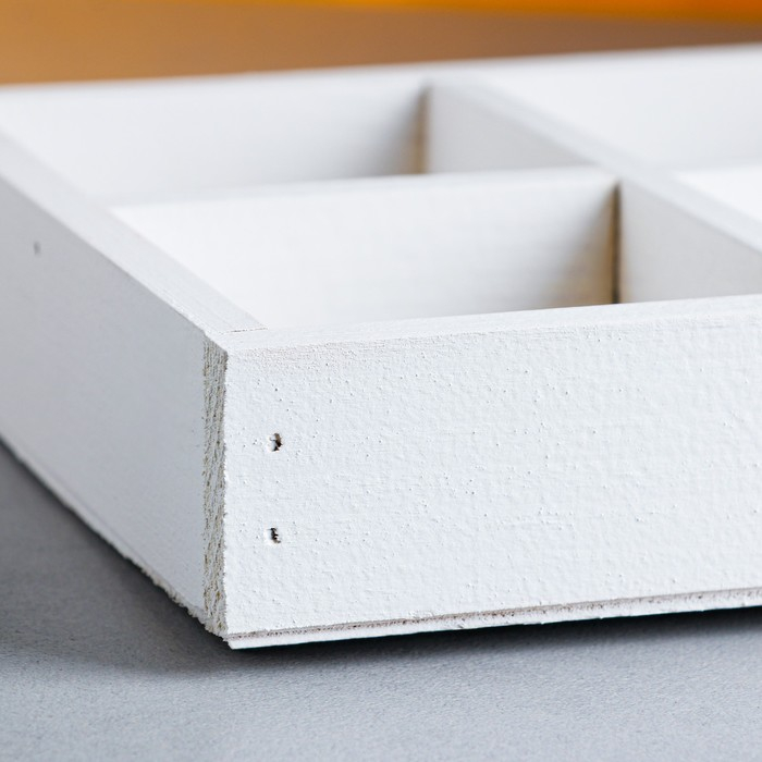 Кашпо деревянное 28×19×5 см  Кашпо деревянное 28×19×5 см "Six, 6 ячеек", белый Дарим Красиво