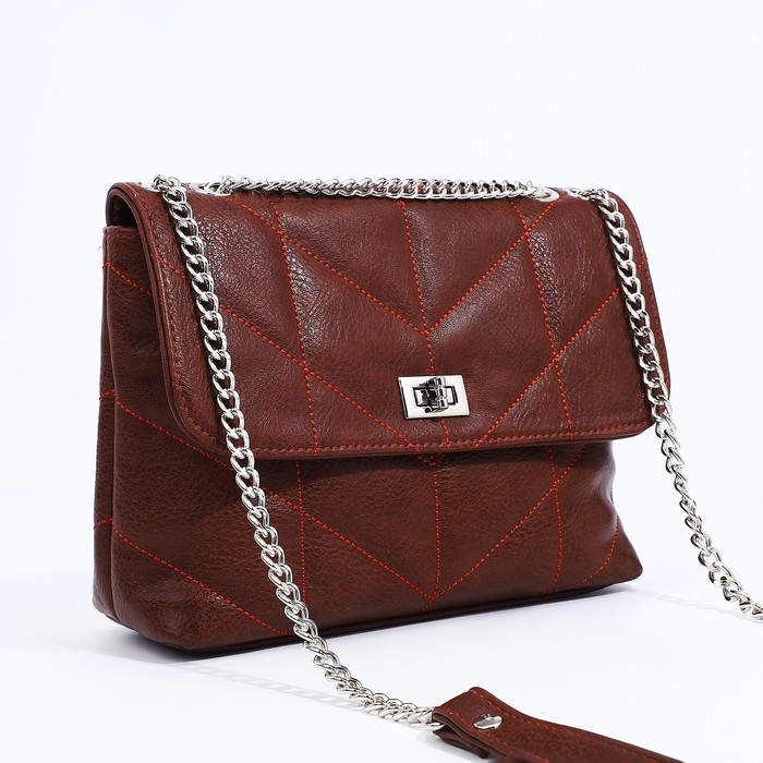 Сумка-мессенджер Сумка-мессенджер "Золотой дождь" на застёжке, цвет коричневый