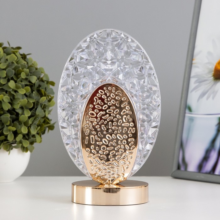 Настольная лампа сенсорная Настольная лампа сенсорная "Лендис" LED 3Вт 3000-6000К USB АКБ диммер золото 9,5х13,5х22 см 102220