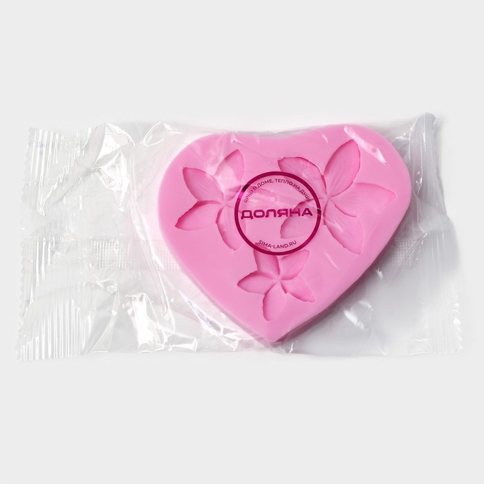 Молд Доляна «Плюмерия», силикон, 9×8×0,8 см, цвет розовый Молд Доляна «Плюмерия», силикон, 9×8×0,8 см, цвет розовый