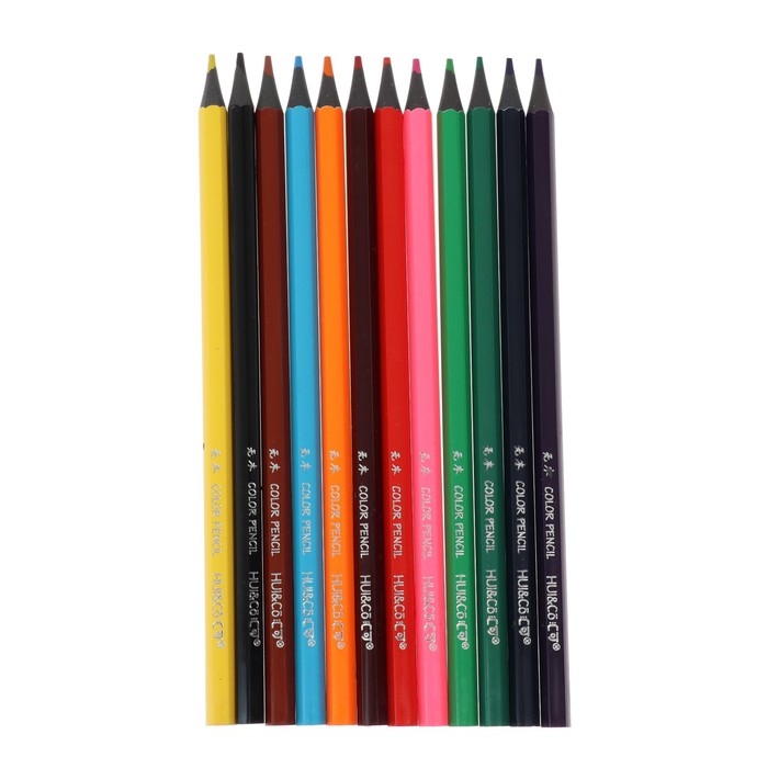 Карандаши 12 цветов в тубусе, шестигранные, пластиковые Карандаши 12 цветов в тубусе, шестигранные, пластиковые