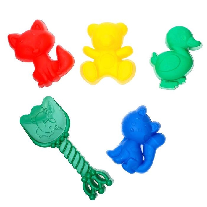 Набор для игры в песке №103: 4 формочки, совок с короной, МИКС Набор для игры в песке №103: 4 формочки, совок с короной, МИКС