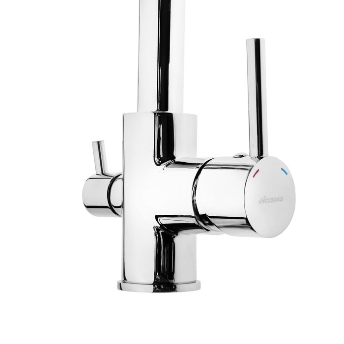 Смеситель для кухни Accoona А5179-4, с краном для питьевой воды, однорычажный, хром Смеситель для кухни Accoona А5179-4, с краном для питьевой воды, однорычажный, хром