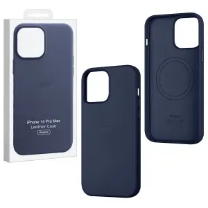 Чехол для iPhone 14 Pro Max Leather Case 100% ORG Ink (MagSafe) c LOGO