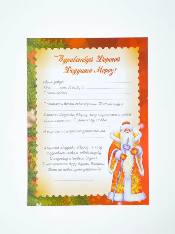 Письмо Деду Морозу, А4 &laquo;Новый Год&raquo; 23&times;16 см, МИКС