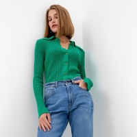 Джемпер женский MINAKU: Knitwear collection цвет зёленый, размер 46-48