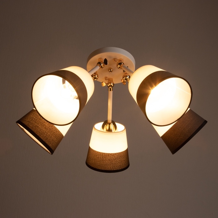 Люстра Люстра "Селена" 5хЕ27 40Вт бело-золотой 54х54х25 см