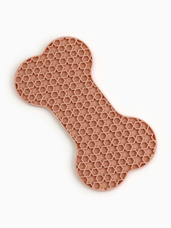 Коврик для лизания на присосках 11 х 20 см, бежевый Коврик для лизания на присосках 11 х 20 см, бежевый