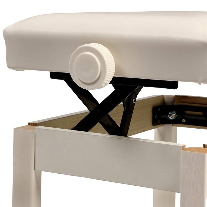 Банкетка для пианино Music Life сиденье 55х34, высота 48-58 см, белая, нагрузка 100 кг Банкетка для пианино Music Life сиденье 55х34, высота 48-58 см, белая, нагрузка 100 кг