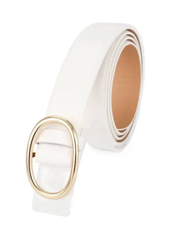 Ремень женский, затяжка, 3&times;110 см, пряжка золотистая, без винта, белый