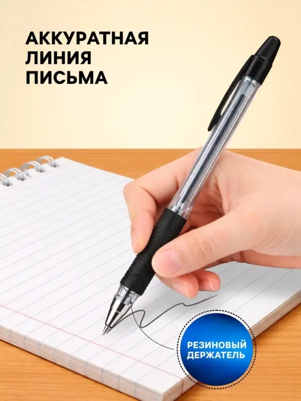 Ручка шариковая Pilot. BPS-GP, чёрный стержень BPS-GP-EF, узел 0.5 мм, на масляной основе, резиновый упор