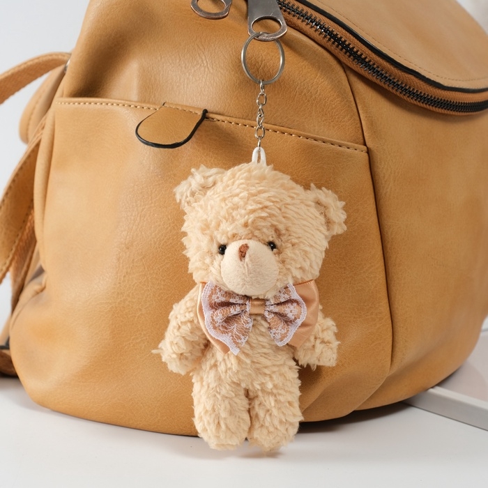 Брелок текстиль Брелок текстиль "Мишка с ажурным бантиком" 8х5х13 см