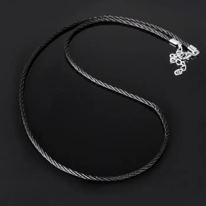 Шнурок нейлоновый d=2 мм, канатное плетение, 45 см, цвет чёрный Шнурок нейлоновый d=2 мм, канатное плетение, 45 см, цвет чёрный