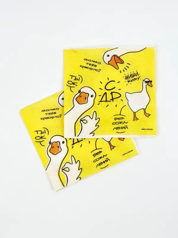 Салфетки бумажные однослойные «Гуси», 24х24 см, 50 шт Салфетки бумажные однослойные «Гуси», 24х24 см, 50 шт