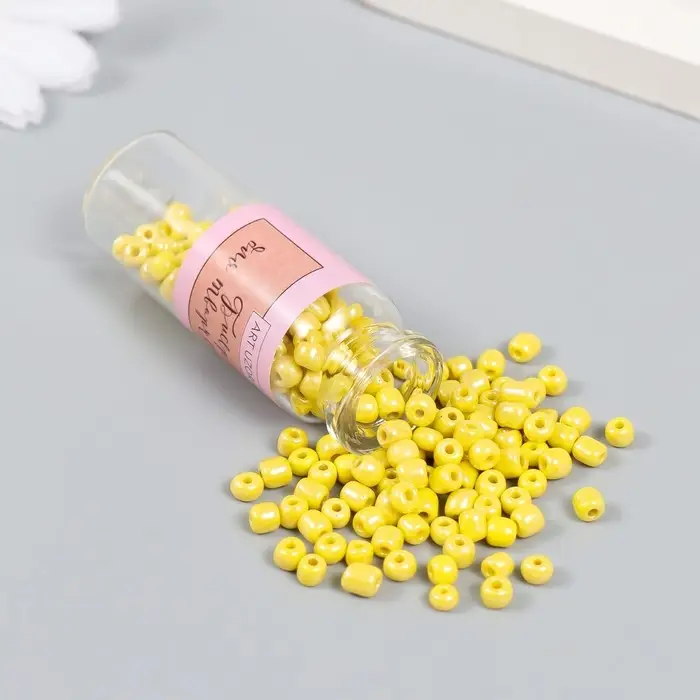 Бисер 6/0 в бутылочке  Бисер 6/0 в бутылочке "Золотой абрикос" 20 гр керамический блеск 6х2х2 см