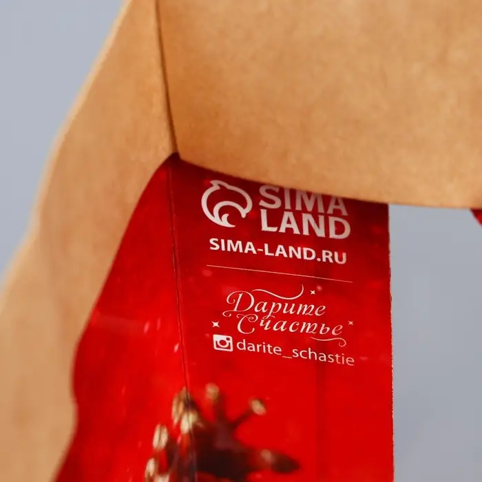 Пакет подарочный новогодний крафтовый с пластиковым окном &laquo;Новогодний подарок&raquo;, 24 х 20 х 11см