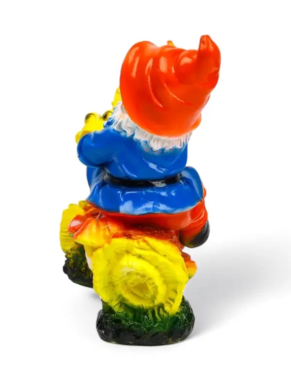 Садовая фигура из гипса &laquo;Гном с лягушкой на бревне&raquo;, 25&times;12&times;26 см