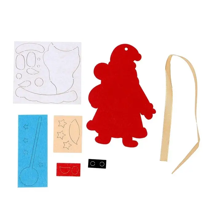 Ёлочная подвеска из фетра своими руками на новый год &laquo;Дед Мороз&raquo;, набор для творчества