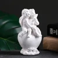 Фигурка гипс &laquo;Ангелы на сердце&raquo;, перламутровый, 14&times;8&times;6 см