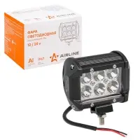 Фара светодиодная (балка) двухрядная, 6 LED направленный свет, 18W, (98х78х65) 12/24V