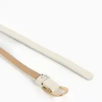 Ремень женский тонкий, 110&times;1.2 см, пряжка металл, золотистая, белый