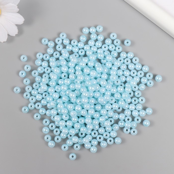 Набор бусин Набор бусин "Жемчуг" d 6 мм, 250 гр, голубой