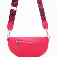 Сумка женская кросс-боди на молнии, 26&times;10&times;16 см, фуксия
