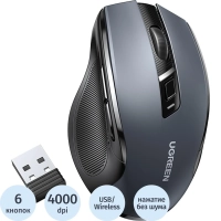 Мышь компьютерная UGREEN MU006 (90855) WLS, 2.4G BT, черный