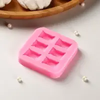 Молд для заливки Sweet, силикон, 6 ячеек, 6&times;1 см, розовый