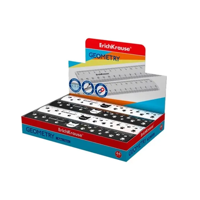 Линейка 15 см ErichKrause Линейка 15 см ErichKrause "Meow", пластиковая, в коробке-дисплее, микс