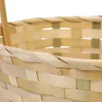 Корзина плетёная для хранения, 30&times;22&times;13 см, ручка h=36 см, бамбук, натуральный цвет, Greengo