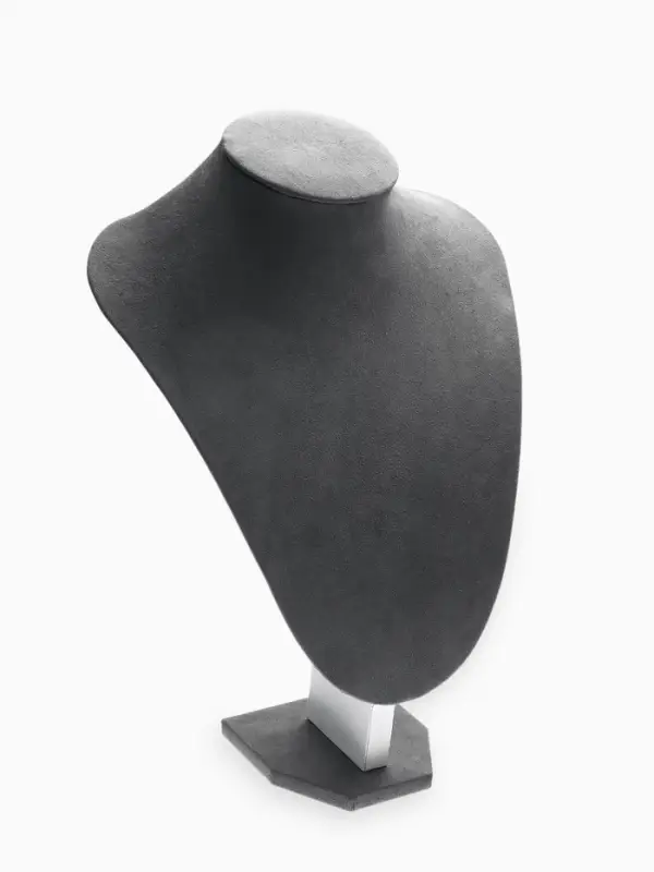 Бюст для украшений QF, 20&times;8&times;29 см, h=29 см, флок, серый графит