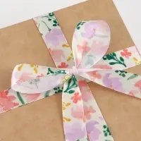 Лента атласная &laquo;Нежные пионы&raquo;, 1.5&times;22.5 (&plusmn; 1) м, разноцветная