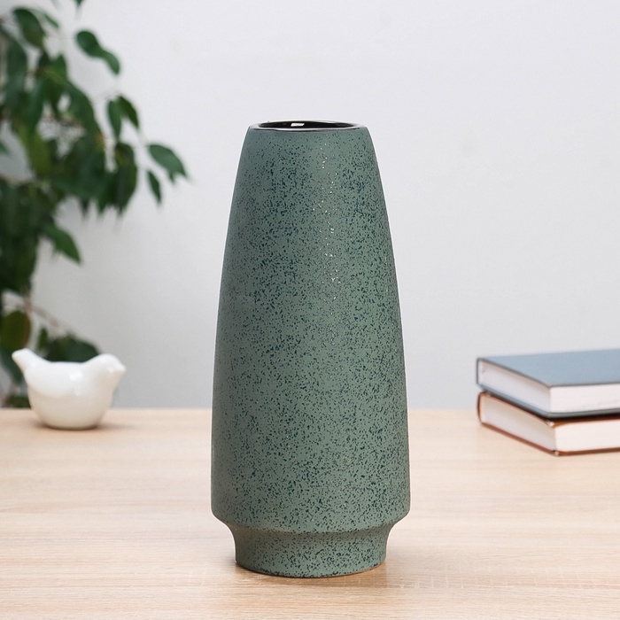 Ваза керамика настольная Ваза керамика настольная "Аластер" классик, 25х11 см, зелёный