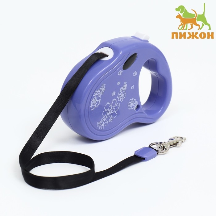 Рулетка  Рулетка "Цветы", 3 м, до 10 кг, фиолетовая