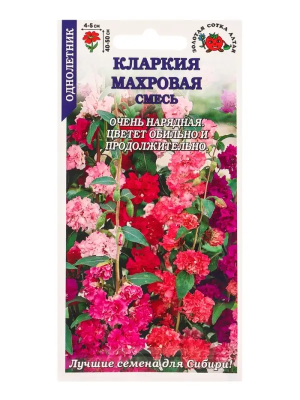 Семена Кларкия Махровая смесь изящная /Сотка/ 0,2 г/*1500 Семена Кларкия Махровая смесь изящная /Сотка/ 0,2 г/*1500
