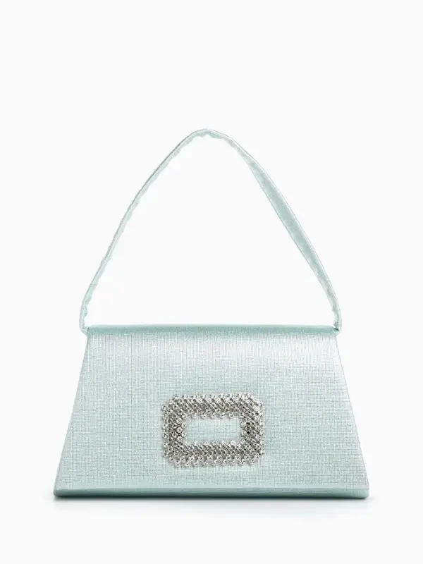 Сумка-клатч женская вечерняя на магните, светло-зелёная