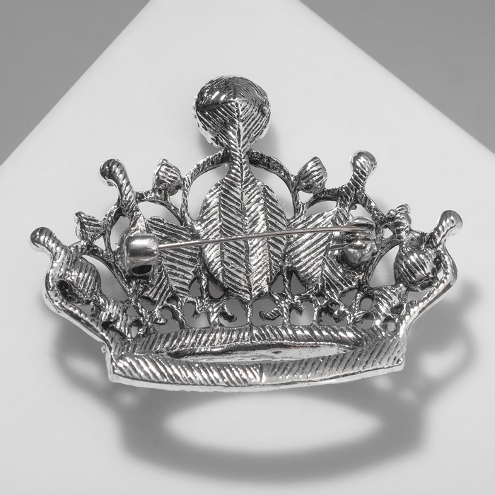 Брошь «Корона» готическая, цвет фиолетовый в чернёном серебре Брошь «Корона» готическая, цвет фиолетовый в чернёном серебре