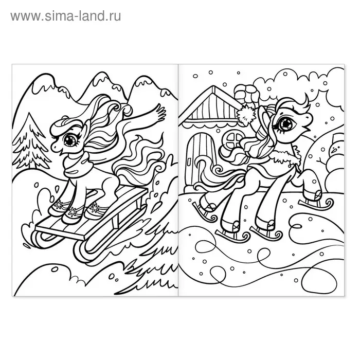 Раскраска новогодняя для девочек «Волшебная зима», 16 стр., формат А4