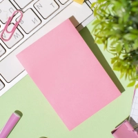 Стикеры Attache с клеев. краем 76х51,неон, розовый 100л