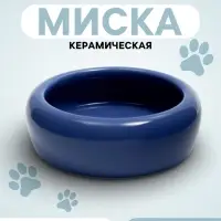 Миска, 100 мл, 10&times;3.2 см, керамика, синяя
