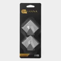 Крючки самоклеящиеся SAVANNA «Ромб», 2 шт., металл, 4.5×4.8×2 см, хромированные