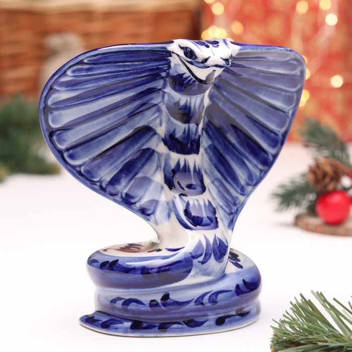 Сувенир Сувенир "Змея", №1, гжель, 14 см