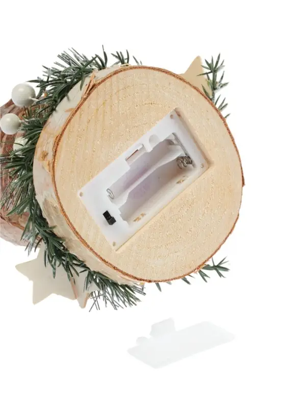 Светодиодная фигура деревянная «Декоративный пень», 1 LED, от батареек AAAx2, свечение тёплое белое