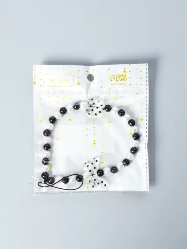 Брелок - подвеска для ключей &laquo;Бант и сердце&raquo;, чёрно-белый, 14.5 см