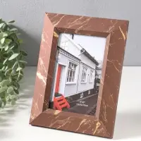 Фоторамка пластик 10х15 см "Гедеон" шоколад с золотом 21х16х2 см