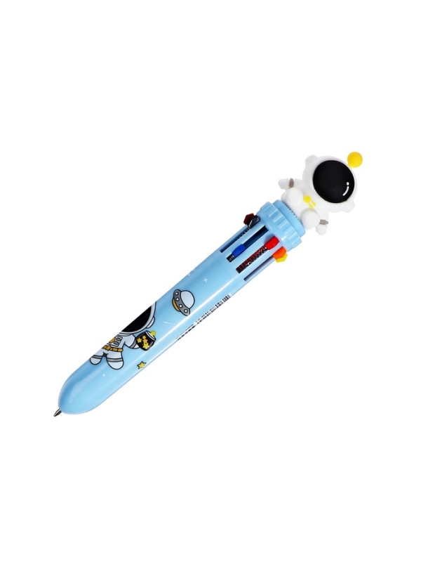 Ручка шариковая автоматическая 10-ти цветная, стержень 0,7мм, АстронавтМИКС